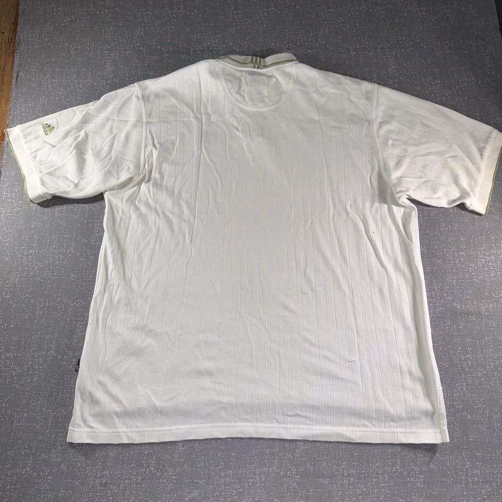 Adidas Garland Golf Polo Shirt Mens XL White Climalite Striped Performance - Picture 9 of 10